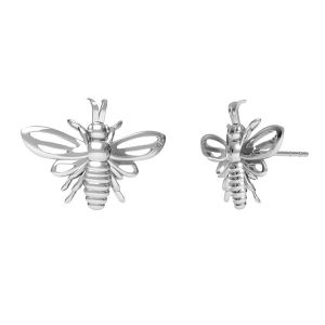 Bee earrings, sterling silver 925, KLS ODL-00628 14,5x21,5 mm
