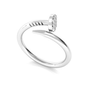 Nail ring - universal size, sterling silver, U-RING ODL-00591 0,9x22 mm