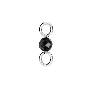 Pendant with natural black stone 3mm, silver 925, EL 40 3,5x10 mm