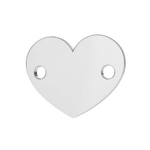 Heart pendant connector tag, sterling silver, LKM-2006