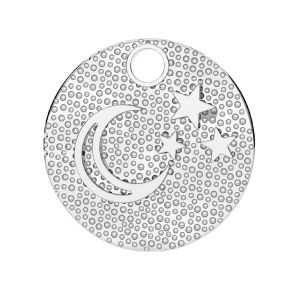 Round pendant - moon*sterling silver*LKM-3061 - 0,50 17x19 mm