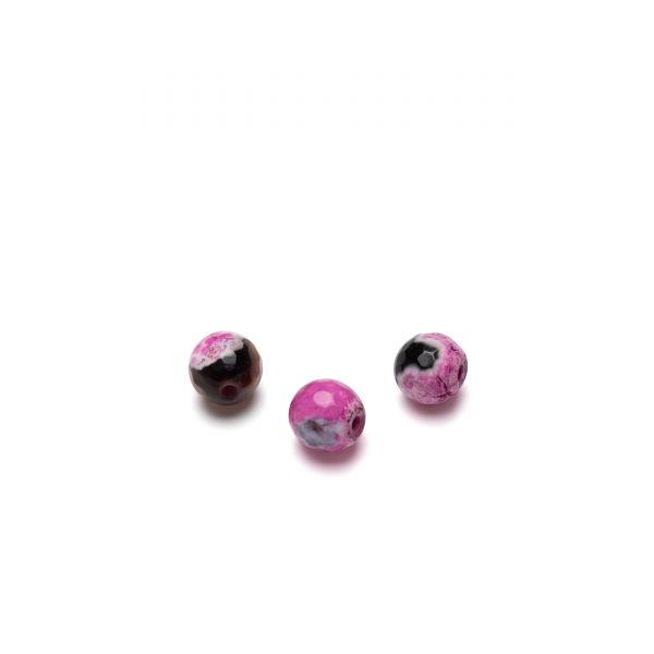 ROUND bead stone, fiery pink agate 6 MM GAVBARI, semi-precious stone