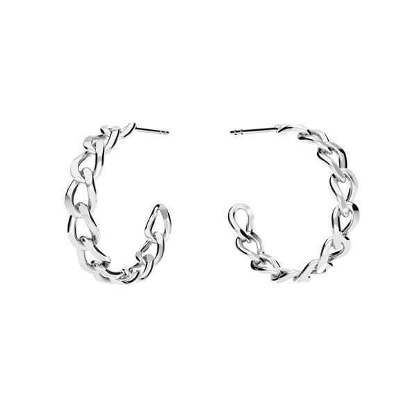 Semicircular earrings, sterling silver 925, KLS ODL-01060 4,5x23 mm