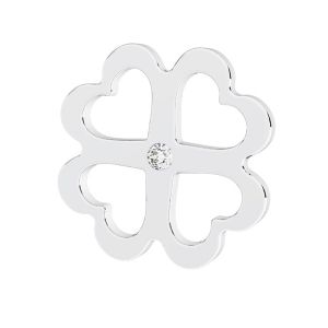 Clover pendant with GAVBARI crystal, sterling silver 925, ODL-01035 ver.2 14x14 mm
