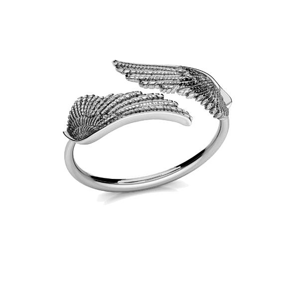 Wing ring*sterling silver*U-RING ODL-01071 17x17 mm