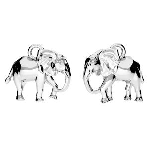Elephant 3D pendant, sterling silver 925, ODL-00124 9,5x10 mm