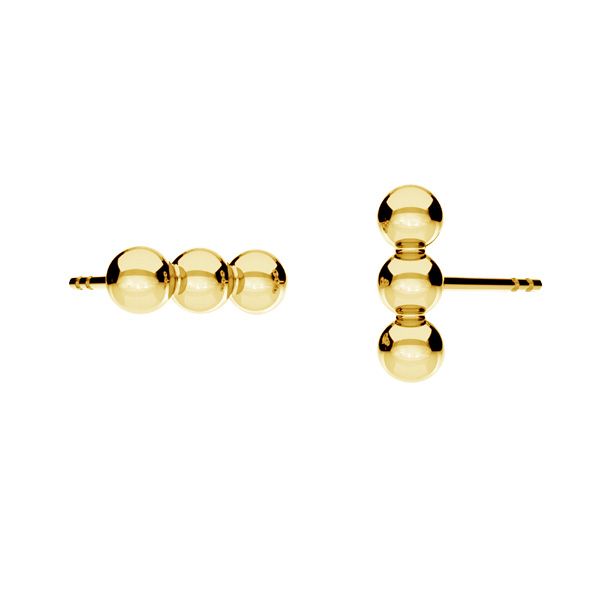 italia D'oro Flat Bead Stud Earrings 14K Yellow Gold
