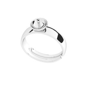 Round universal ring, pearls base, sterling silver 925, U-RING OWS-00062 6,2x21,5 mm