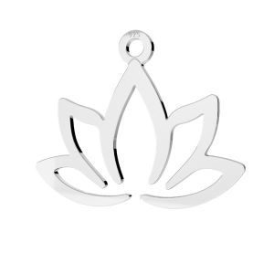 Lotus flower pendant, sterling silver 925, LKM-3179 - 0,50 16x19,5 mm