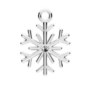 Snowflake pendant with crystal, sterling silver 925, ODL-01124 13,5x18 mm ver.2