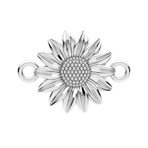 Sunflower pendant connector*sterling silver 925*ODL-01085 13,8x19,3 mm