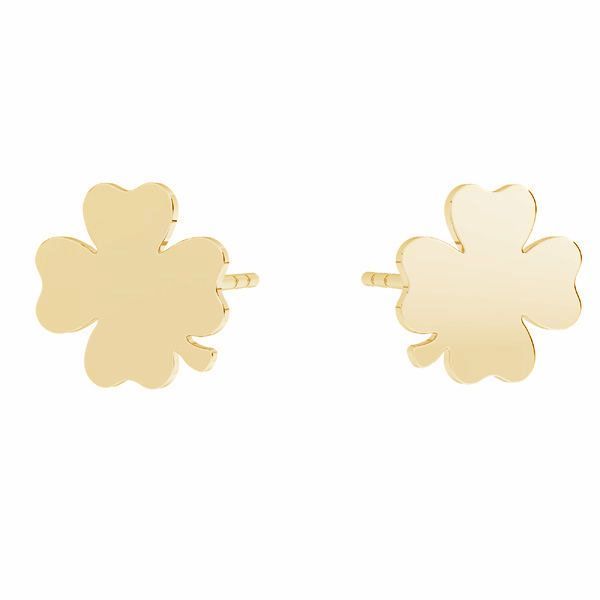 Clover earrings, AU 585 14K, KLS LKZ-50239 - 0,30 9x9 mm