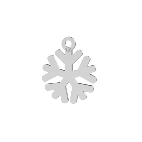Snowflake pendant, sterling silver, LKM-3237 - 0,50 10x12,5 mm