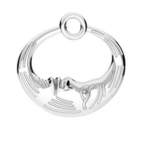 Round pendant - moon*sterling silver*ODL-01039 16x16 mm