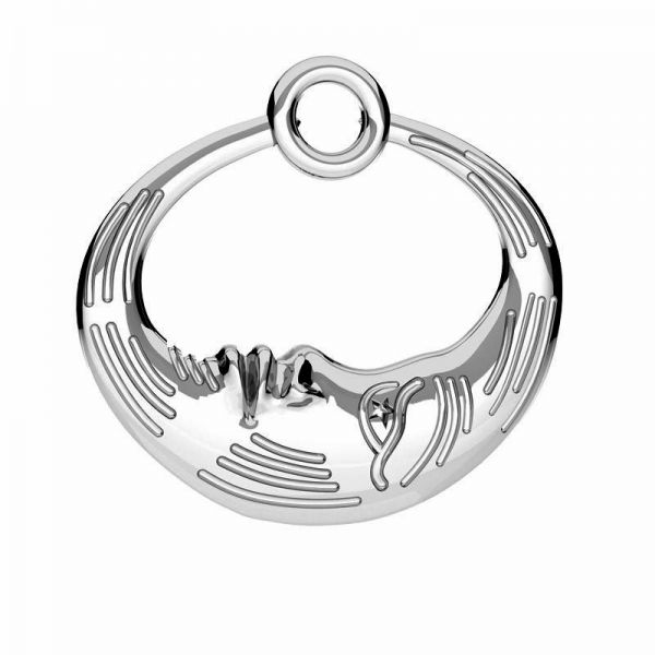Round pendant - moon*sterling silver*ODL-01112 15,5x16,7 mm