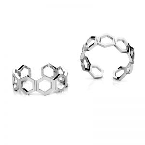 Honeycomb ring - universal size, sterling silver 925, U-RING ODL-01081 5,7x20 mm