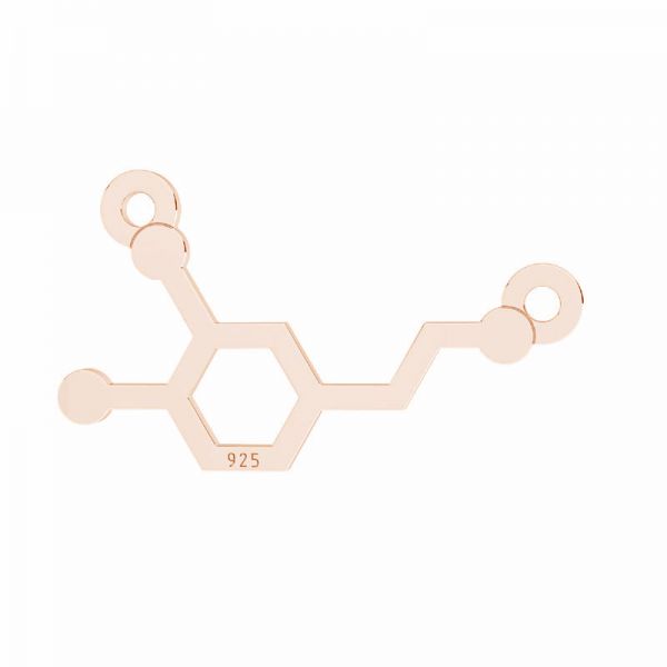 Dopamine chemical formula pendant connector, silver 925, LKM-3248 - 05 14,2x18,6 mm