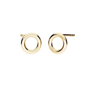 Circle post earrings, gold AU 585, KLS-33 1,1x3,5 mm