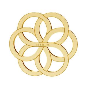 Flower rosette pendant, gold 14K, LKZ14K-50248 - 0,30 10x10 mm