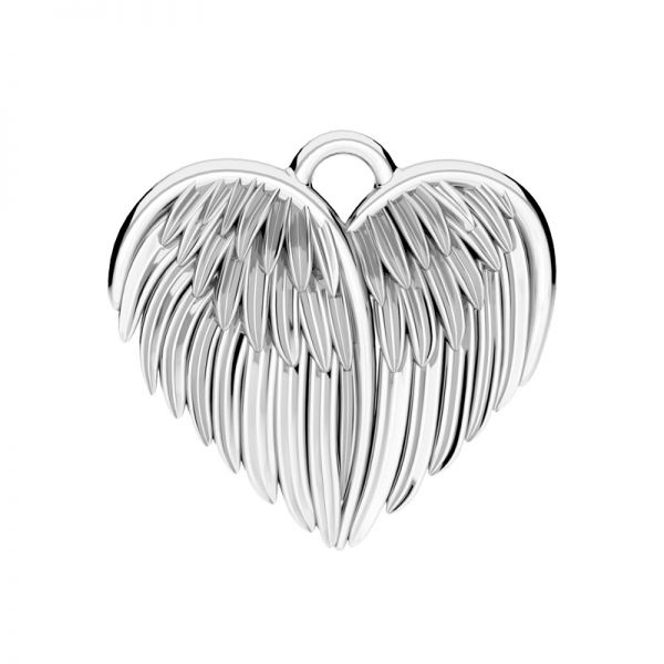Heart pendant - wings, sterling silver 925, ODL-01157 13,8x15 mm
