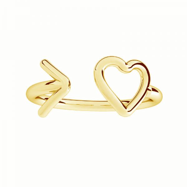 Heart ring - universal size, sterling silver 925, U-RING ODL-01137 7,5x18,3 mm