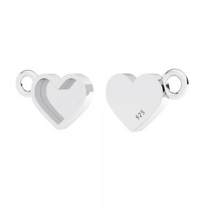 Heart pendant, resin base*sterling silver*ODL-01117 7x11 mm