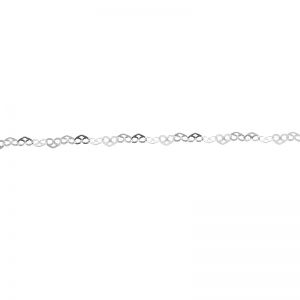 Hearts silver chain in meters, LVB 030 0,3x2,3 mm
