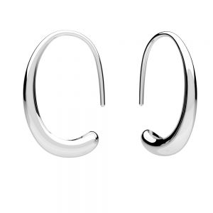 Double circle climber earrings, sterling silver 925, KLS ODL-01222 5,4x19 mm
