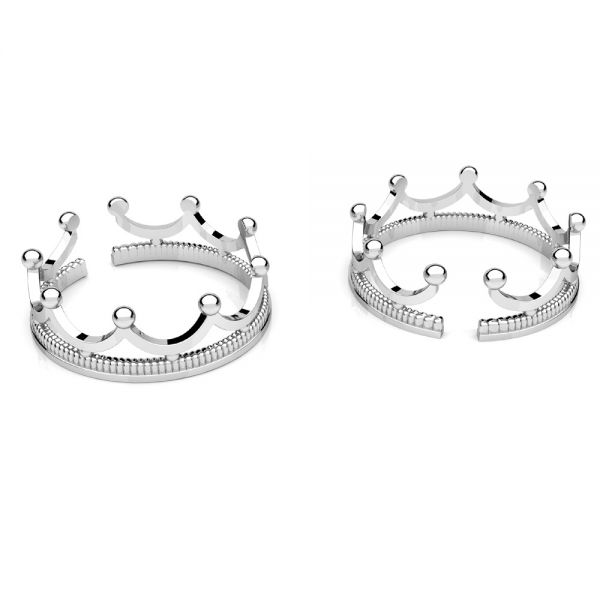 Crown ring - universal size, sterling silver 925, U-RING OWS-00306 6x18 mm