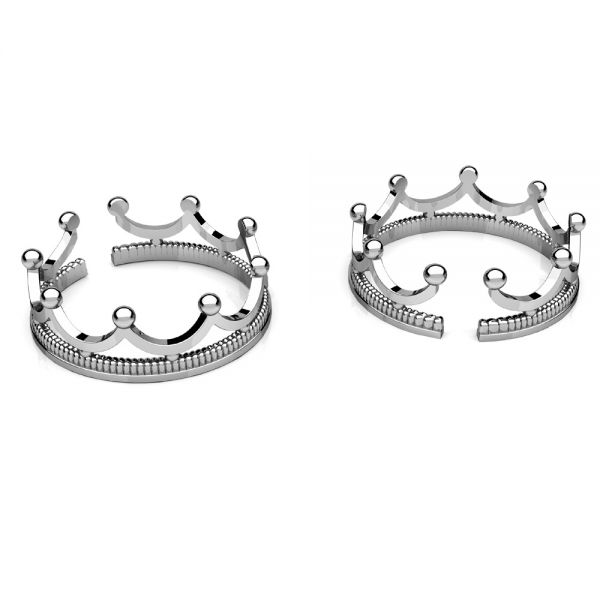 Crown ring - universal size, sterling silver 925, U-RING OWS-00306 6x18 mm