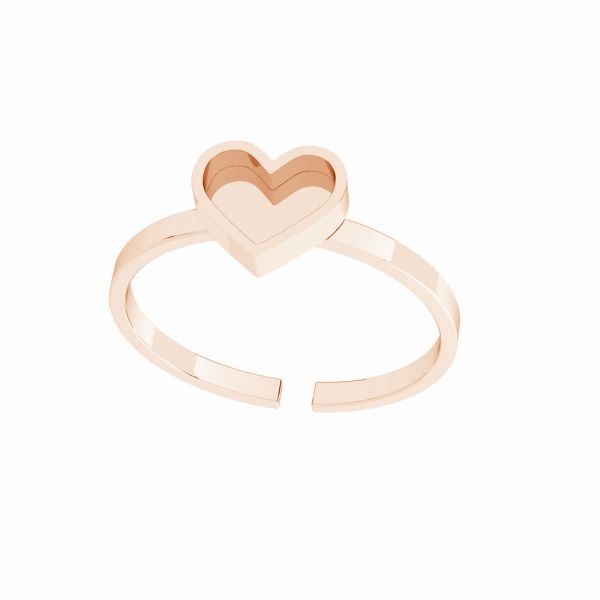 Heart ring - universal size, resin base*sterling silver 925, U-RING ODL-01117 6,5x20 mm