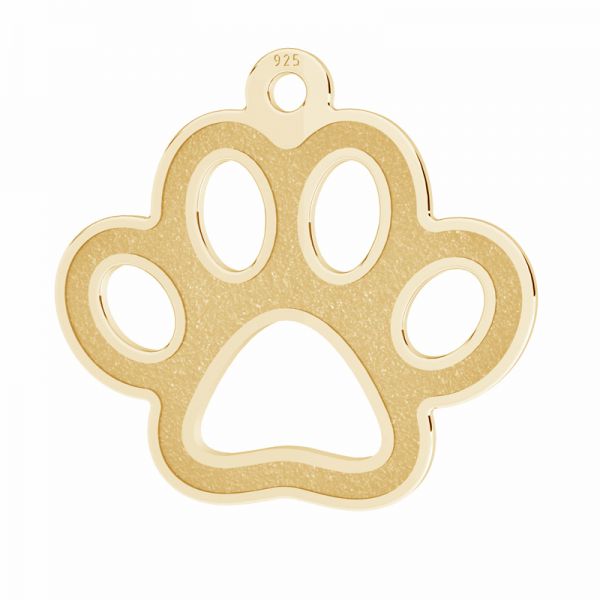 Dog paw pendant, resin base*sterling silver*LKM-3185 - 05 14,6x15,8 mm