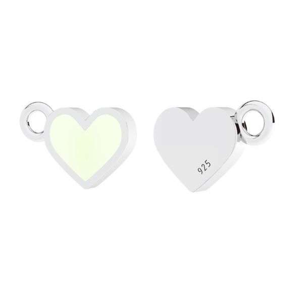 Heart pendant, colored lighting resin*sterling silver*CON-1 ODL-01117 7x11 mm ver.3