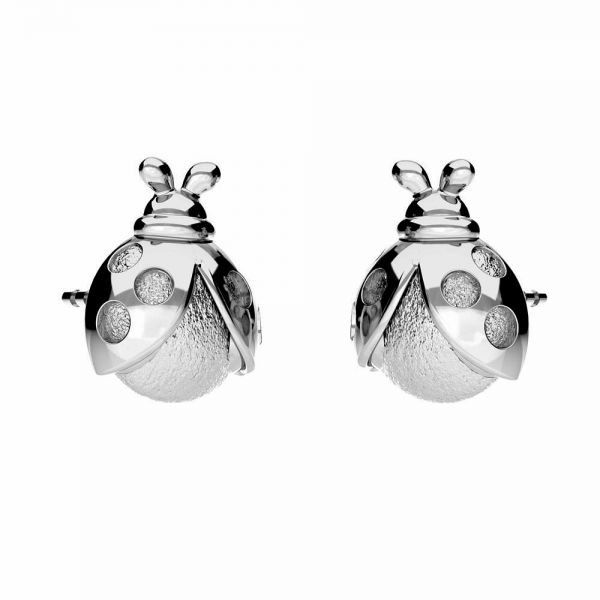 Ladybird earrings, sterling silver 925, KLS ODL-01153 7,2x10,6 mm