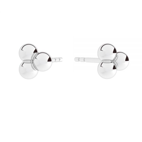 Earrings balls 3mm, sterling silver 925, KLS ODL-01224 5,3x5,3 mm