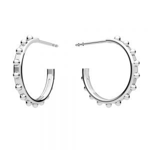 Semicircular earrings, sterling silver 925, KLS ODL-01223 2,1x17,7 mm