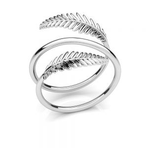 Leaf ring, sterling silver 925, U-RING ODL-00602 6,5x15 mm