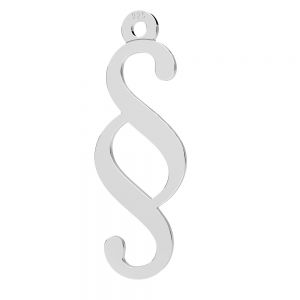 Heart mini pendant, sterling silver, LKM-3290 - 0,50 7x20 mm