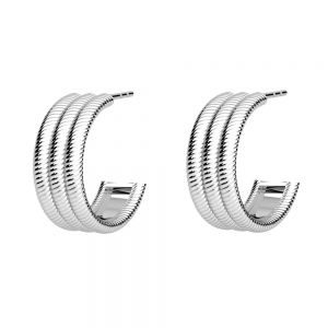 Semicircular earrings, sterling silver 925, KLS OWS-00431 7x18 mm
