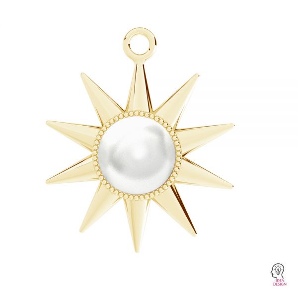 Sun pendant - setting for pearls*sterling silver 925*ODL-01226 20x24 mm