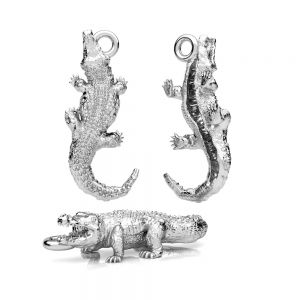 Crocodile pendant, sterling silver 925*OWS-00421 9x22 mm
