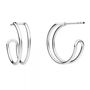 Double circle climber earrings, sterling silver 925, KLS OWS-00492 4,5x19 mm