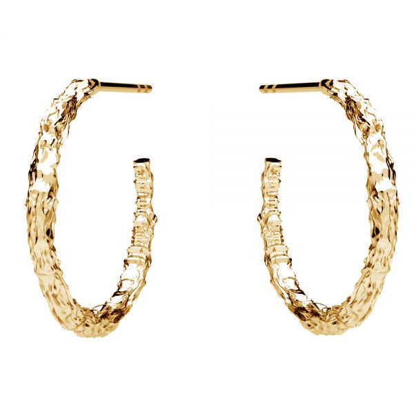 Semicircular earrings, sterling silver 925, KLS ODL-01310 20x20 mm