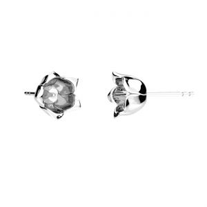 ODL-00192 (5818 MM 8), rose earrings pearls base, sterling silver