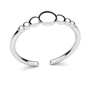 Heart ring - universal size, sterling silver 925, U-RING ODL-01266 4,5x19,5 mm