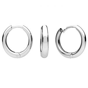Hoop leverback earrings, streling silver 925, BZO OWS-00505 15x16,5 mm
