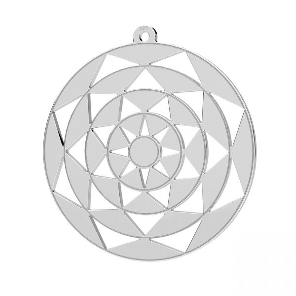 Mandala pendant, sterling silver, LKM-3306 - 0,50 26x28 mm