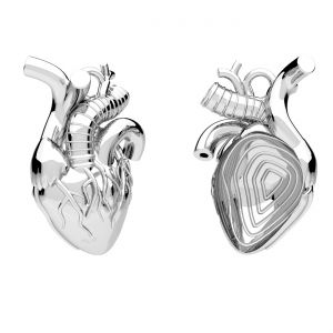 Human heart pendant*sterling silver 925*ODL-01294 15,6x24 mm