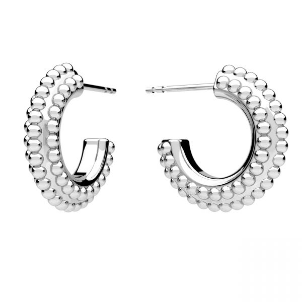 Semicircular earrings, sterling silver 925, KLS ODL-01308 4,1x17,4 mm
