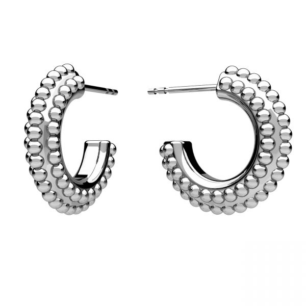 Semicircular earrings, sterling silver 925, KLS ODL-01308 4,1x17,4 mm
